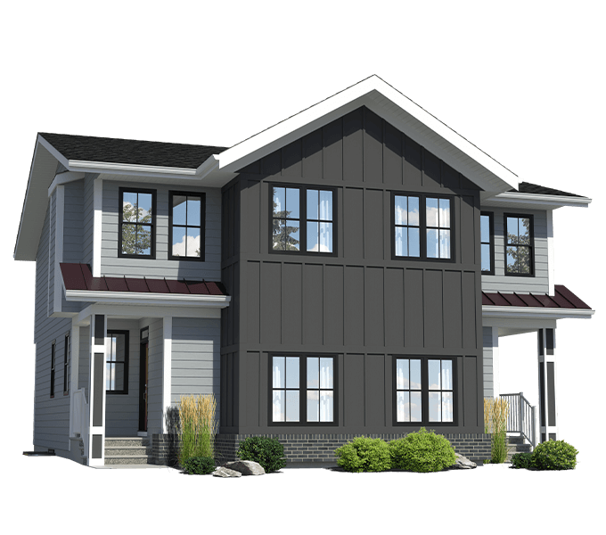 Paired Homes <br/> in Hotchkiss & Mahogany rendering
