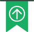 Green flag with up arrow