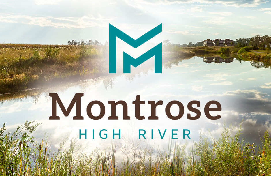 Montrose logo over community landscape